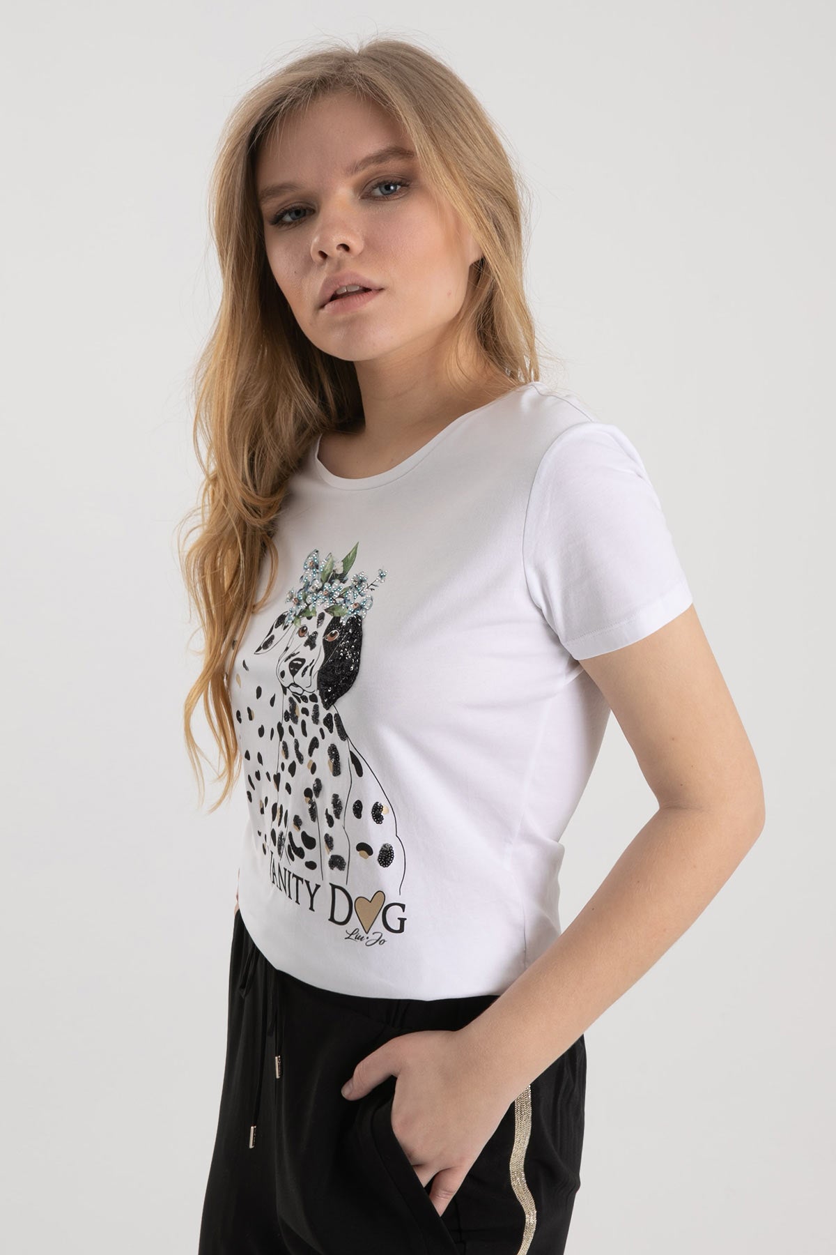 Liu Jo Köpek Temalı T-shirt-Libas Trendy Fashion Store