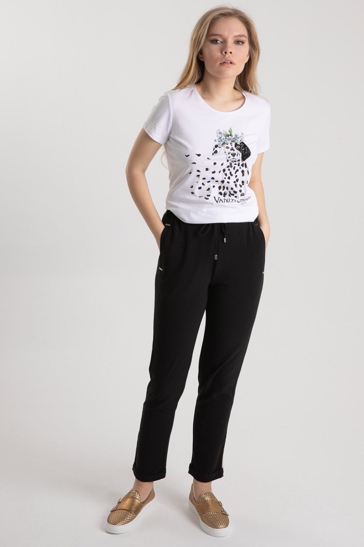 Liu Jo Gold Şeritli Eşofman Altı-Libas Trendy Fashion Store