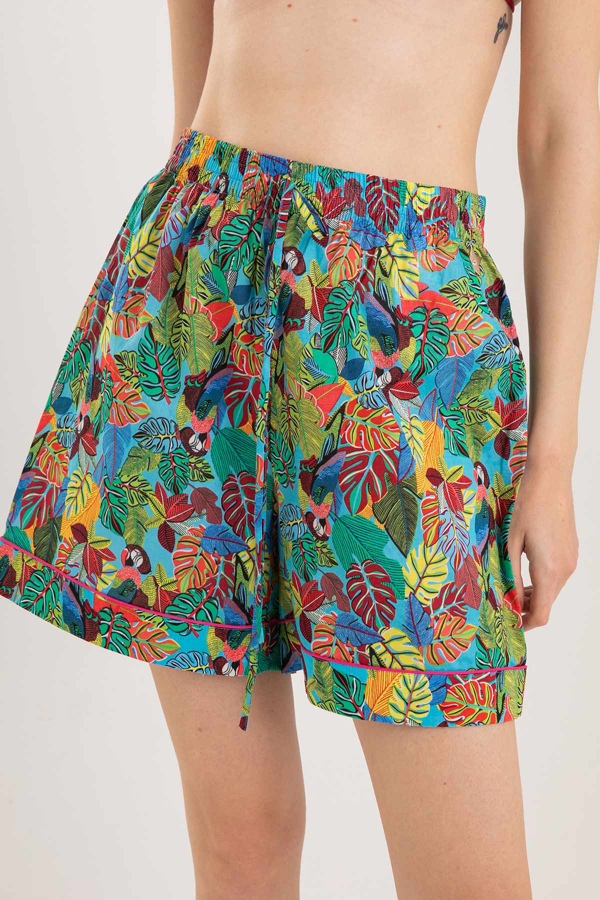 Liu Jo Tropik Desenli Yüksek Bel Şort-Libas Trendy Fashion Store
