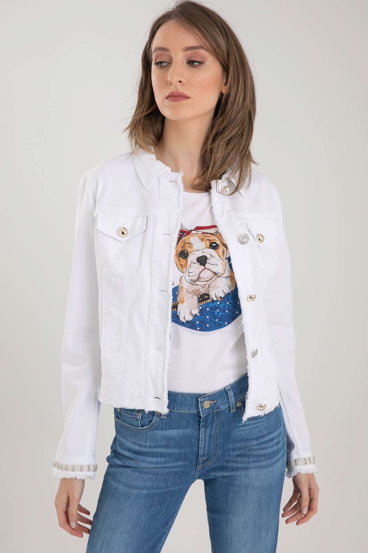 Liu Jo Streç Denim Ceket-Libas Trendy Fashion Store