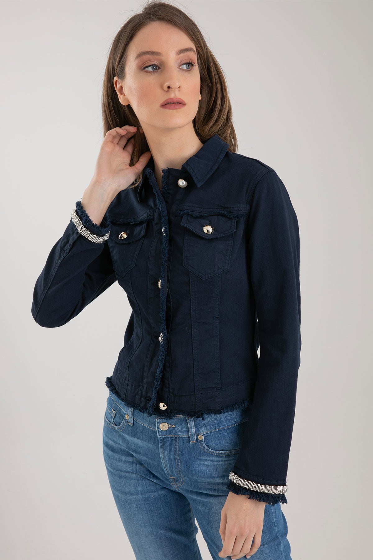 Liu Jo Streç Denim Ceket-Libas Trendy Fashion Store