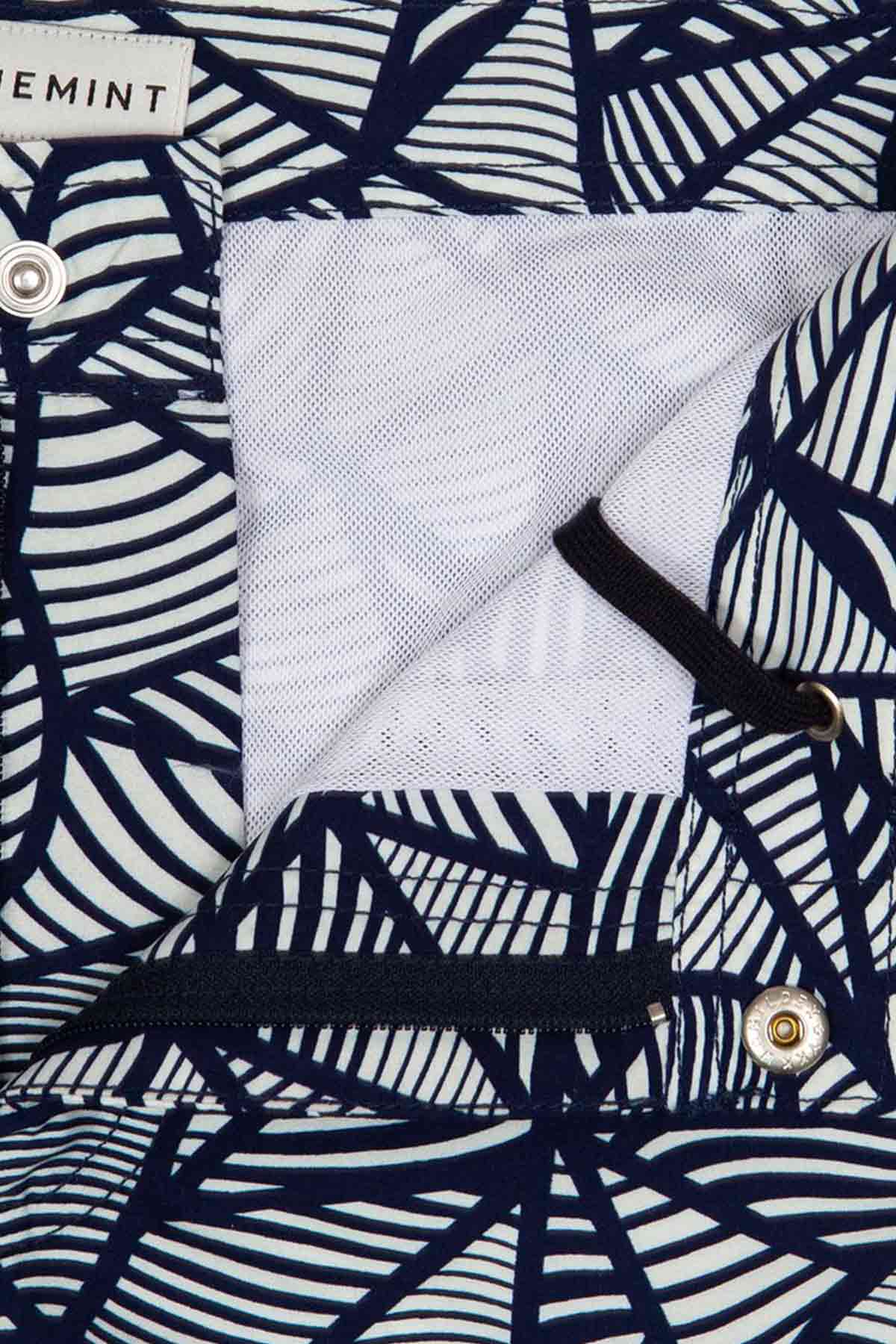 Bluemint Bond Navy Geo Şort Mayo-Libas Trendy Fashion Store