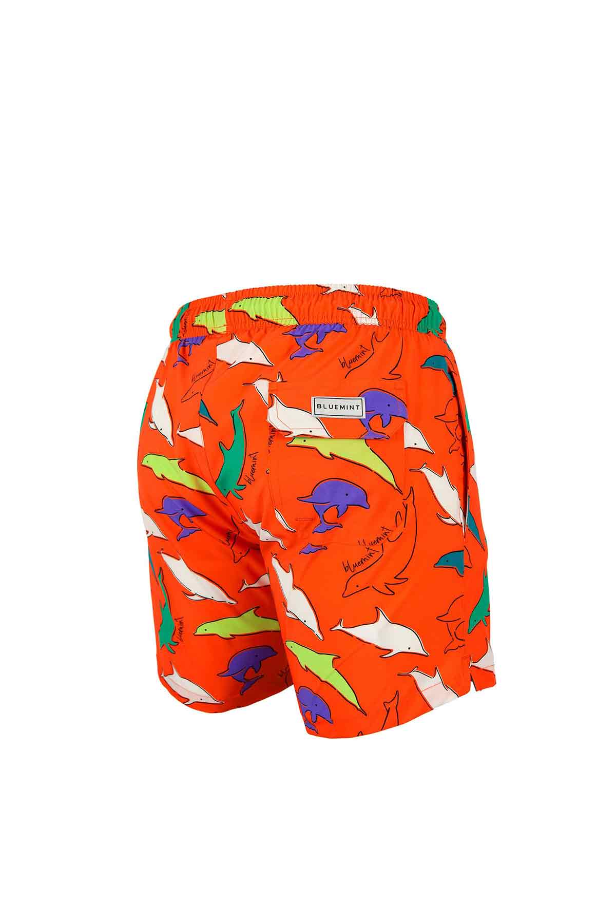 Bluemint Arthus Stretch Orange Dolphin Şort Mayo-Libas Trendy Fashion Store