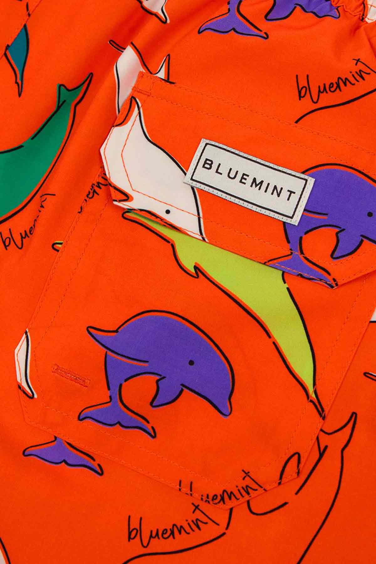 Bluemint Arthus Stretch Orange Dolphin Şort Mayo-Libas Trendy Fashion Store