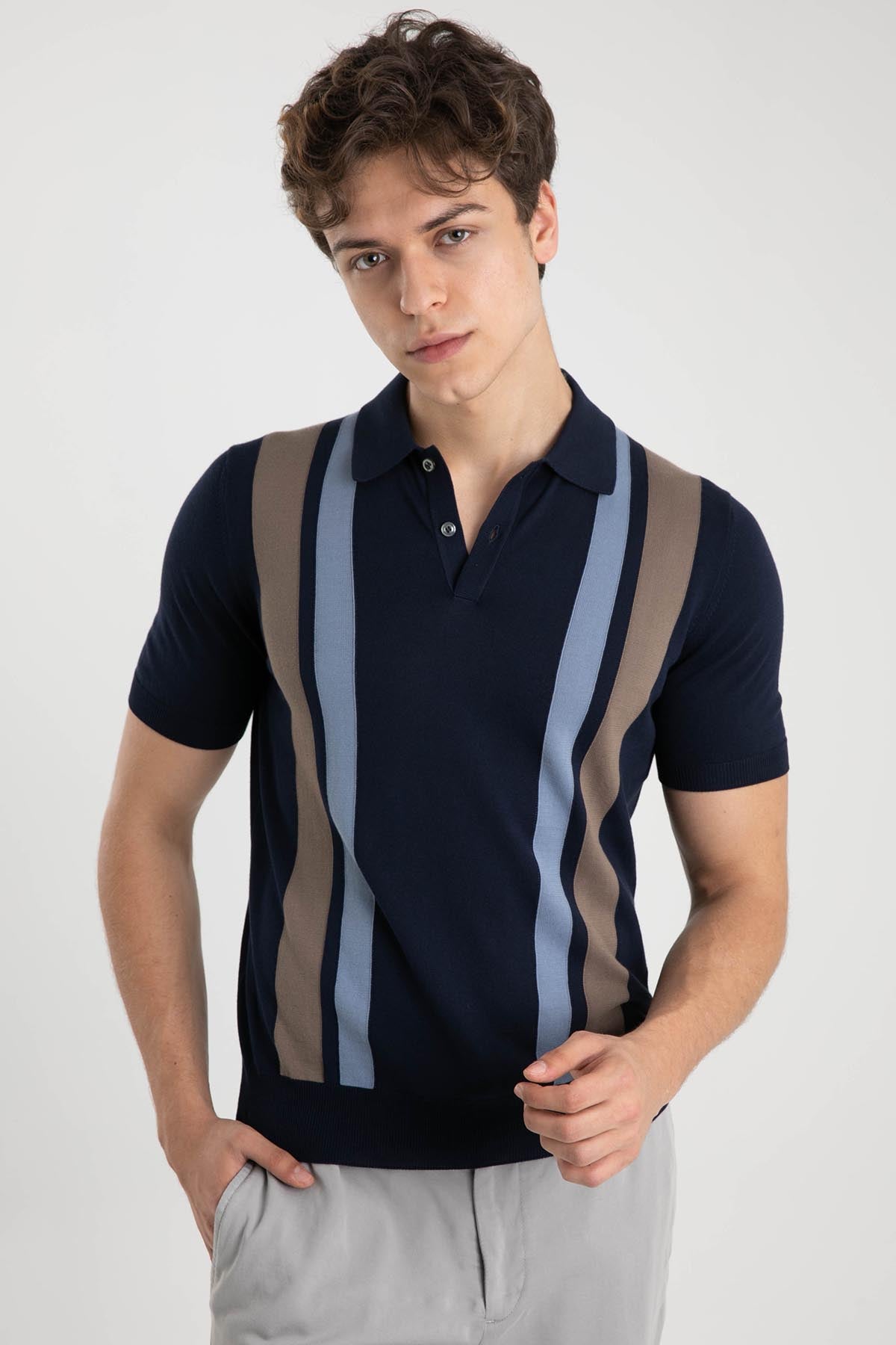 Gran Sasso Polo Yaka T-shirt-Libas Trendy Fashion Store