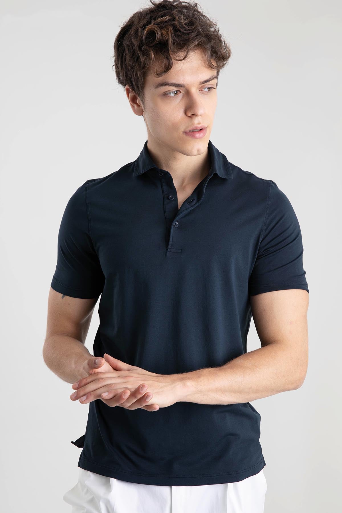 Gran Sasso Polo Yaka Streç T-shirt-Libas Trendy Fashion Store