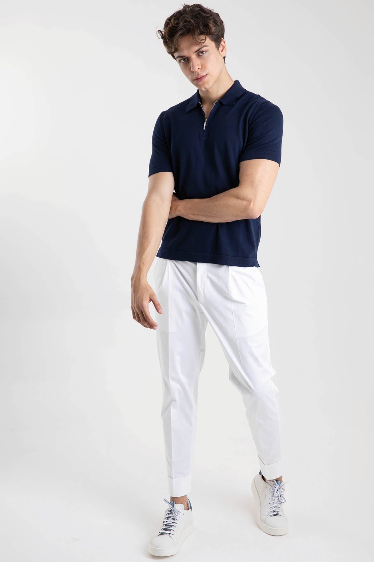 Gran Sasso Fermuarlı Polo Yaka T-shirt-Libas Trendy Fashion Store