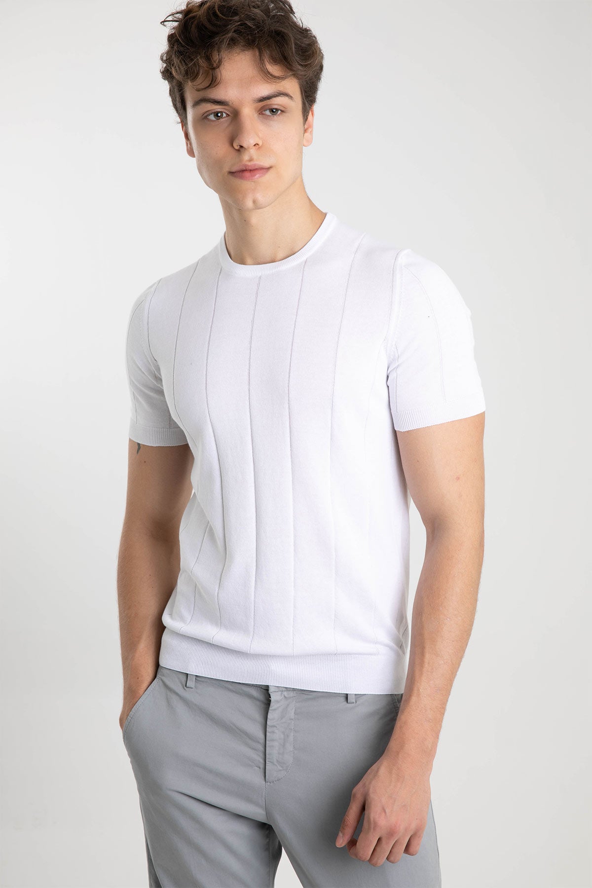 Gran Sasso Yuvarlak Yaka T-shirt-Libas Trendy Fashion Store