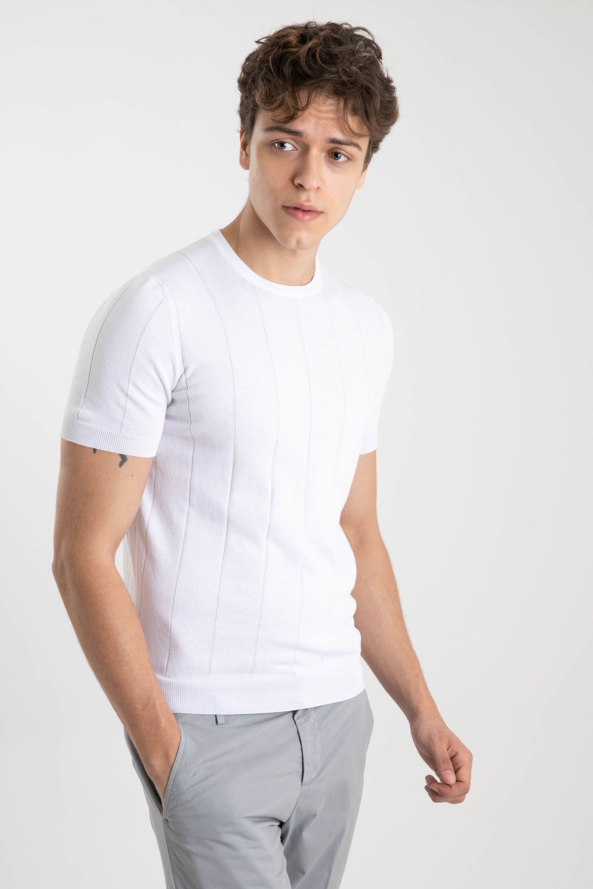 Gran Sasso Yuvarlak Yaka T-shirt-Libas Trendy Fashion Store