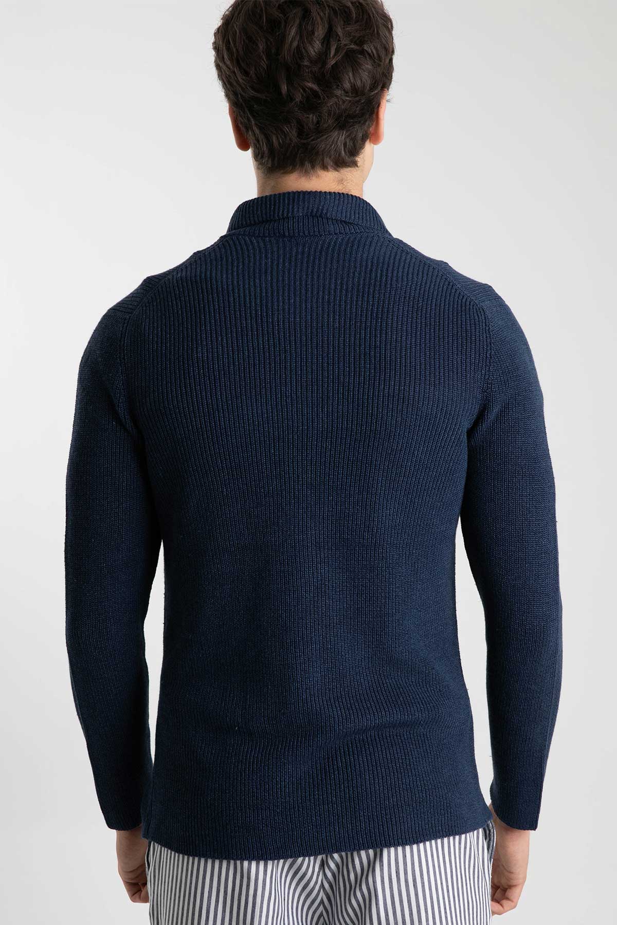 Gran Sasso Keten Karışımlı Örgü Triko Ceket-Libas Trendy Fashion Store