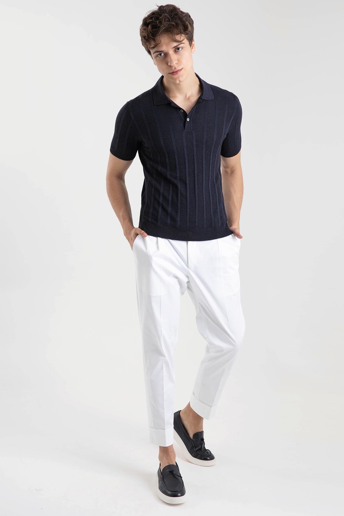 Gran Sasso Polo Yaka İpek T-shirt-Libas Trendy Fashion Store
