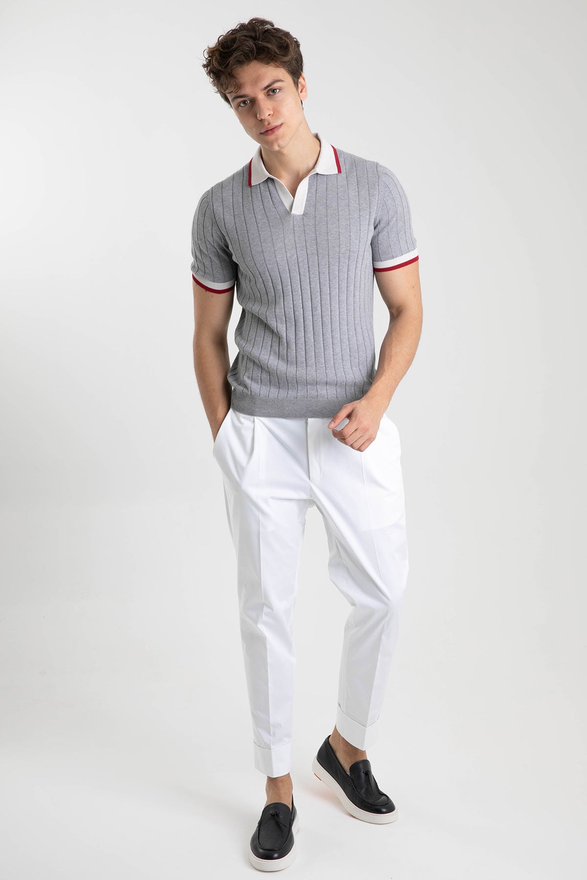 Gran Sasso Polo Yaka T-shirt-Libas Trendy Fashion Store