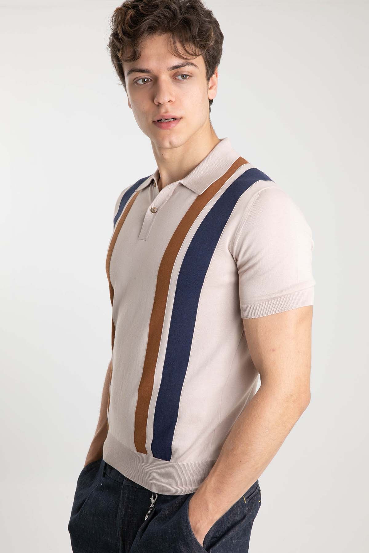 Gran Sasso Polo Yaka T-shirt-Libas Trendy Fashion Store