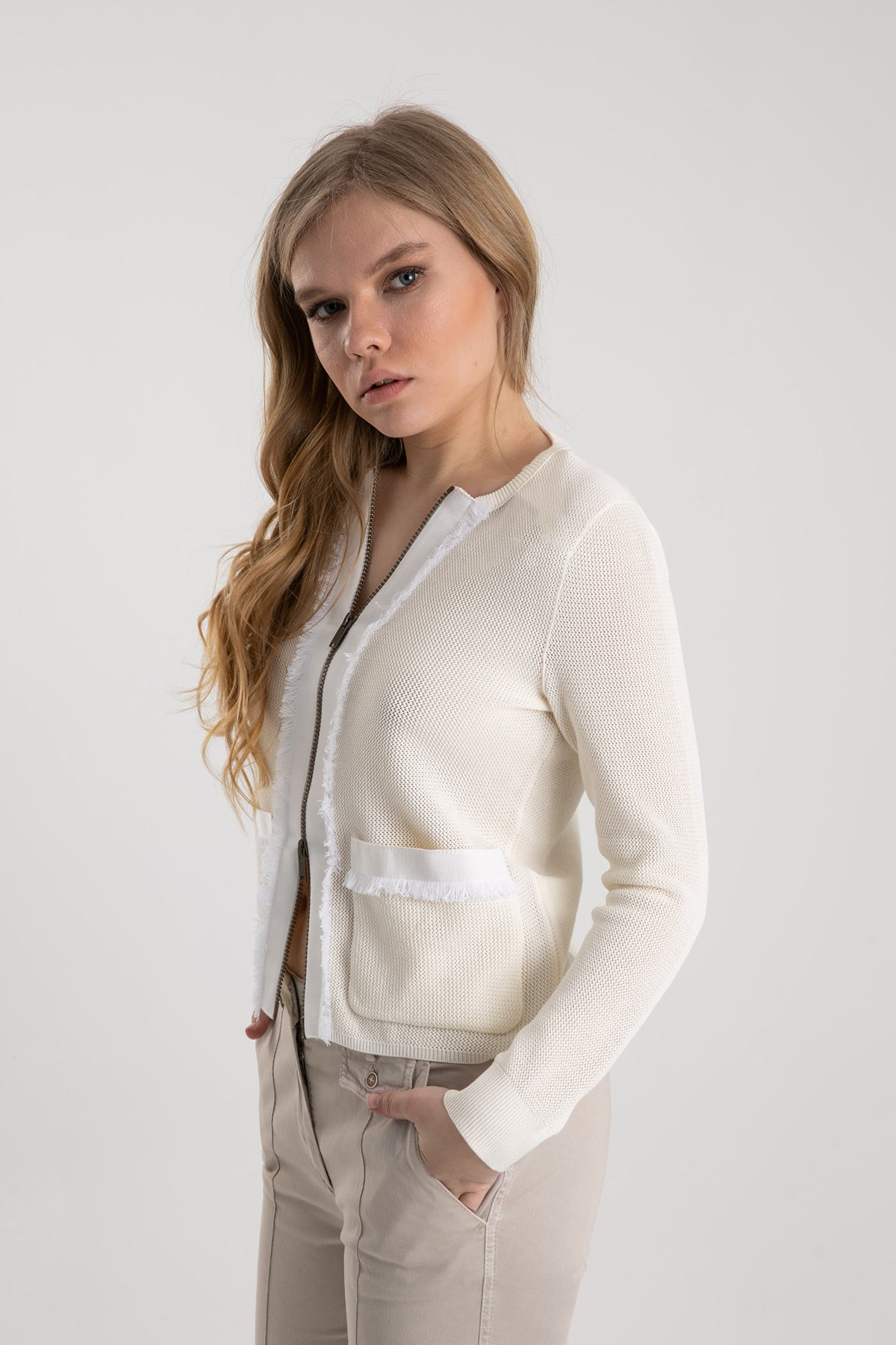 Tonet Fermuarlı Triko Ceket-Libas Trendy Fashion Store