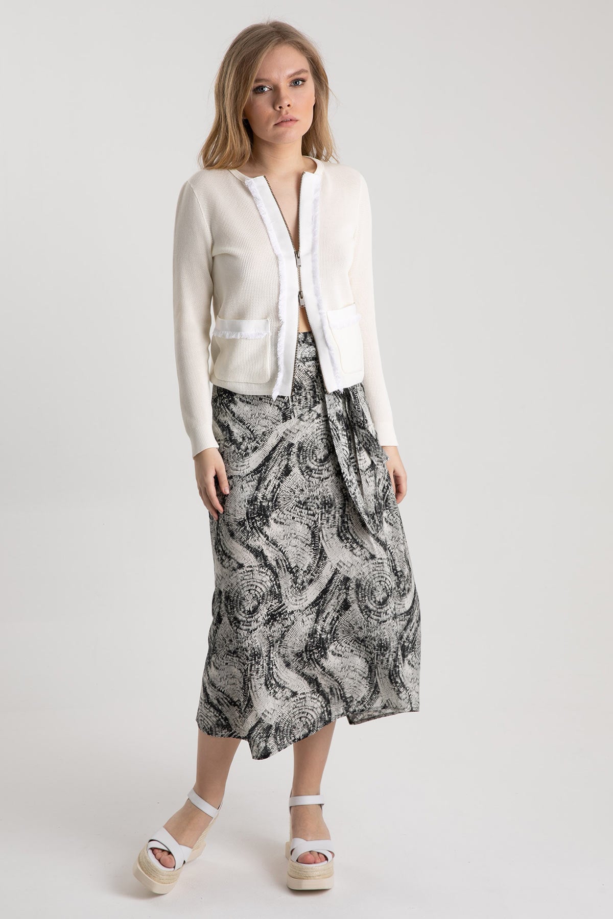 Tonet Fermuarlı Triko Ceket-Libas Trendy Fashion Store