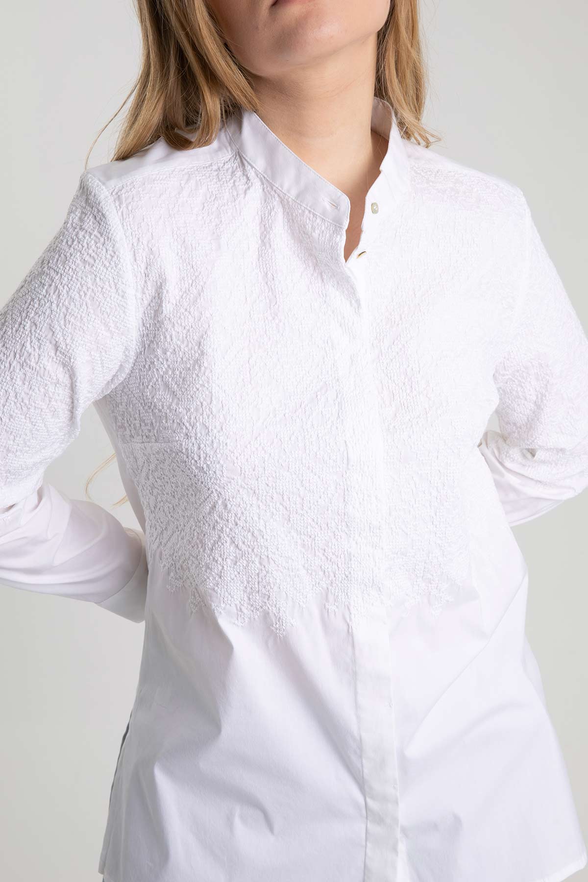Tonet Nakış Kabartmalı Hakim Yaka Gömlek-Libas Trendy Fashion Store