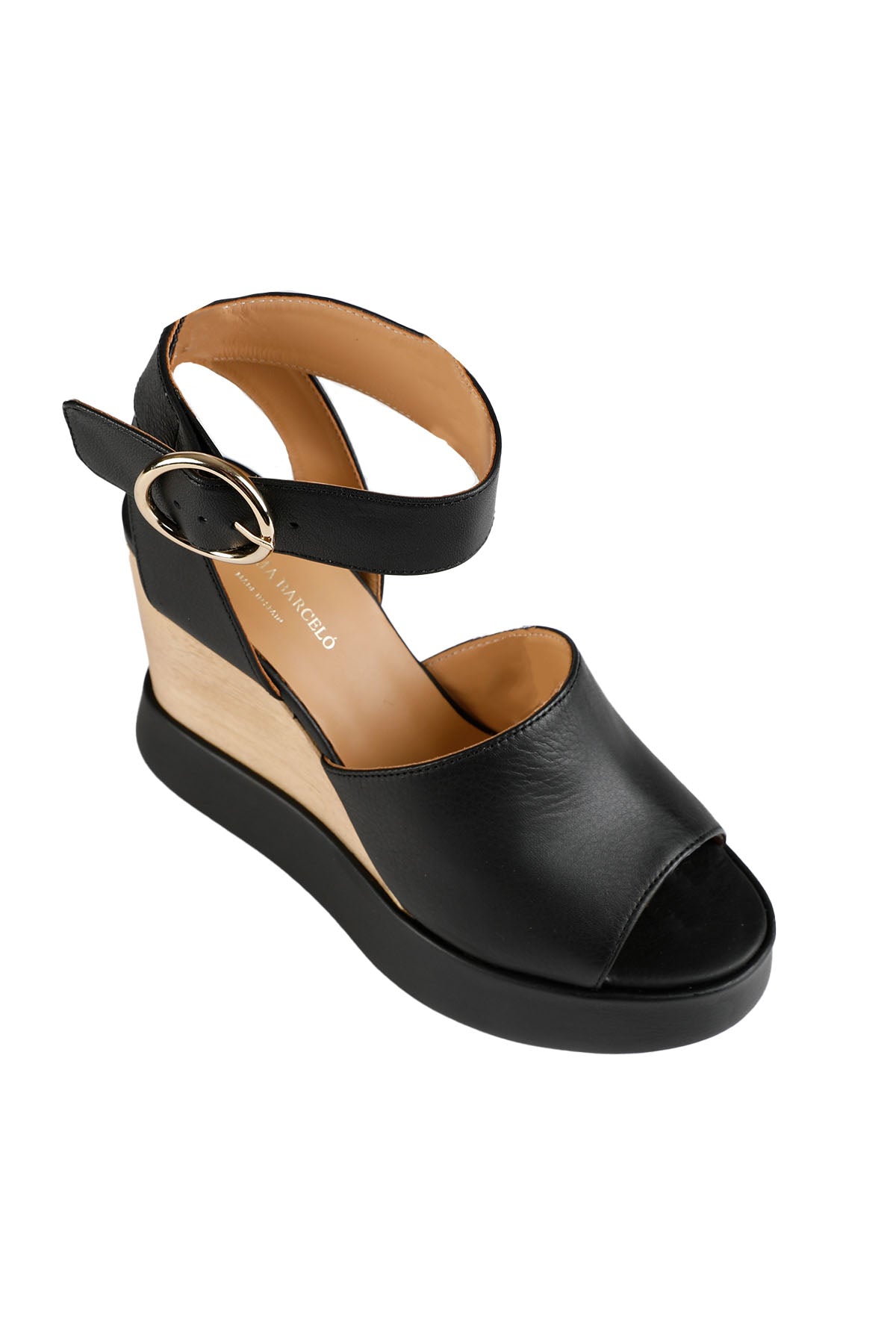 Paloma Barcelo Dolgu Topuklu Deri Sandalet-Libas Trendy Fashion Store