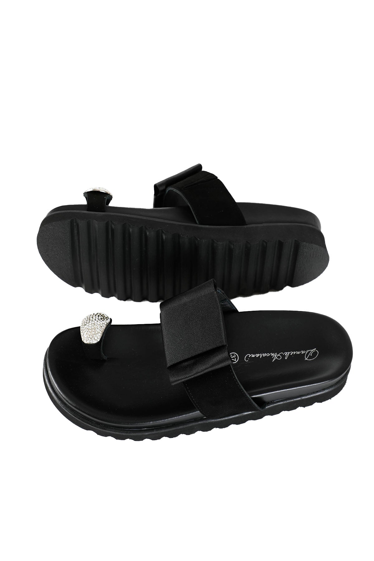 Daniele Ancarani Swarovski Taşlı Deri Terlik-Libas Trendy Fashion Store