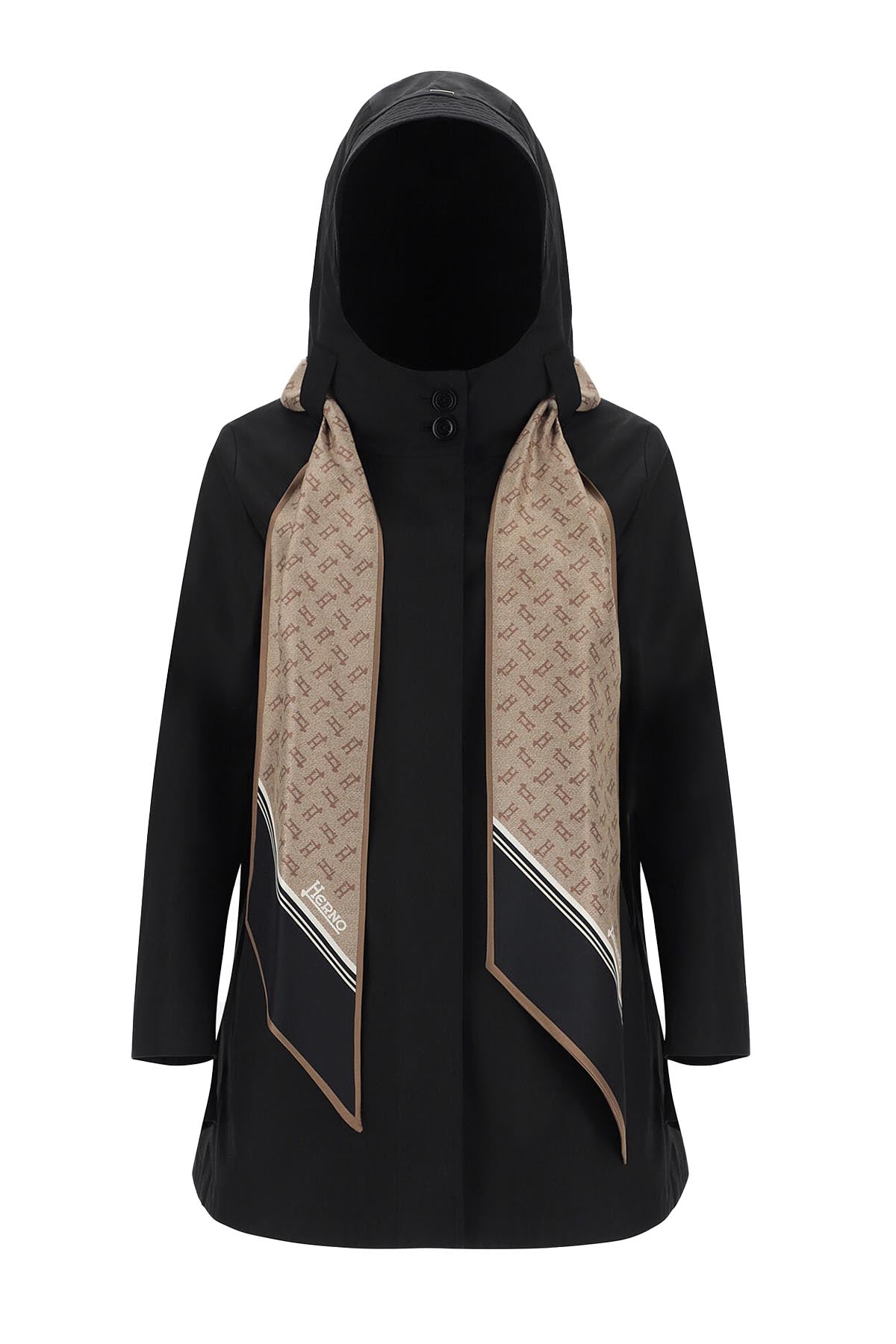 Herno İpek Monogram Fularlı Mont-Libas Trendy Fashion Store