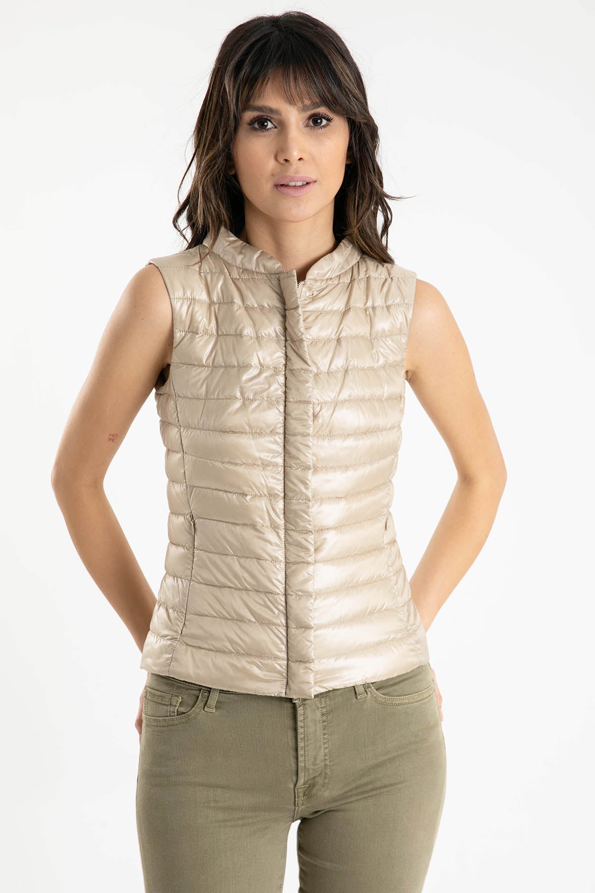 Herno Dik Yaka Belden Oturan Puffer Yelek-Libas Trendy Fashion Store