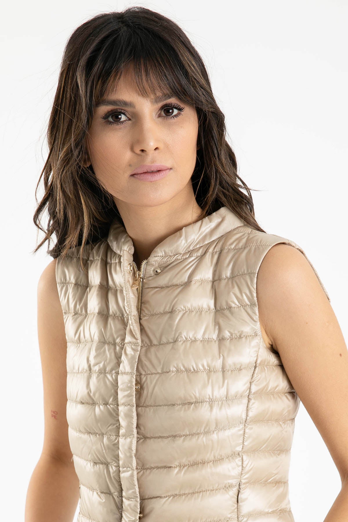 Herno Dik Yaka Belden Oturan Puffer Yelek-Libas Trendy Fashion Store