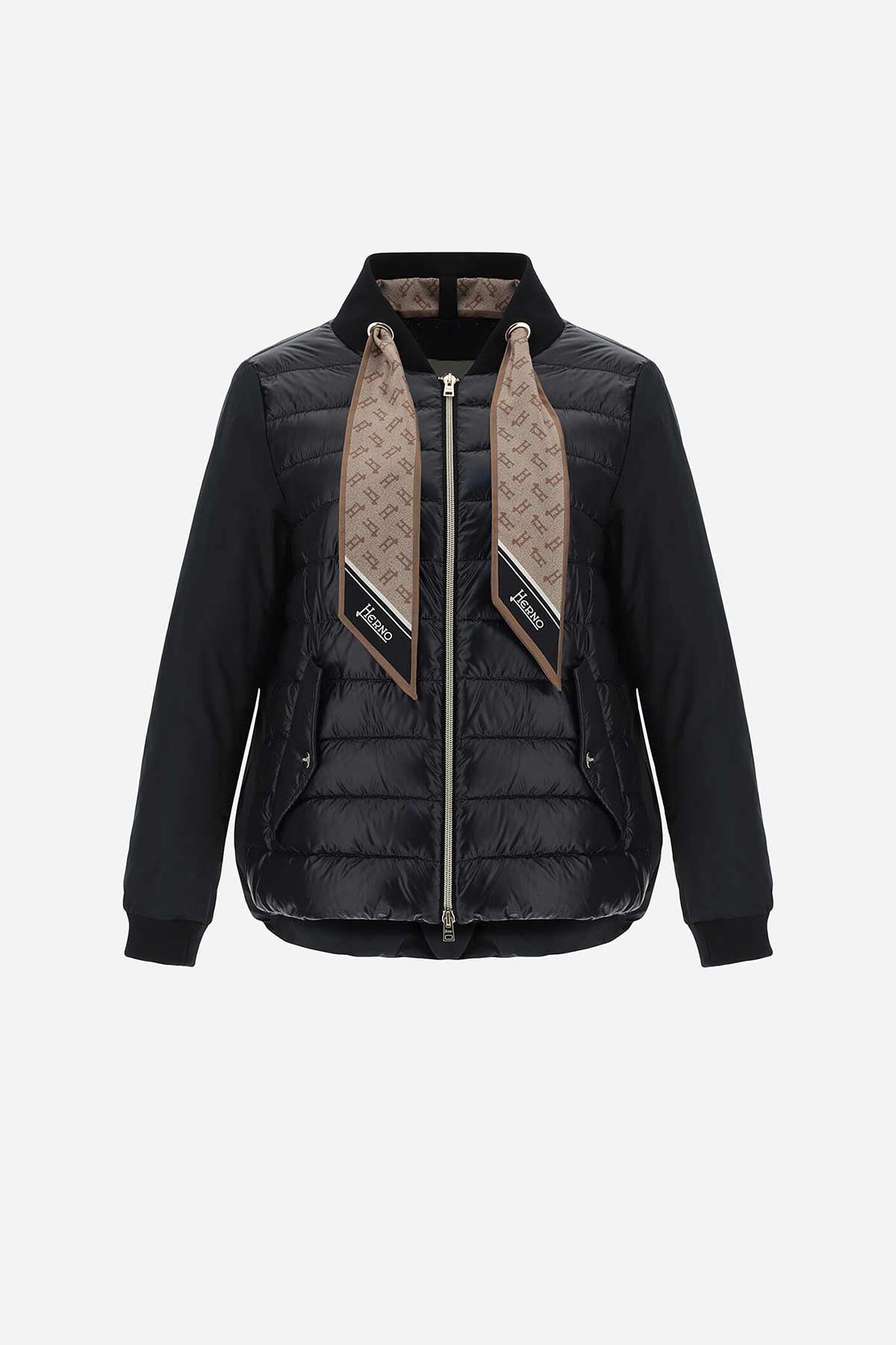 Herno İpek Monogram Fularlı Ceket Mont-Libas Trendy Fashion Store
