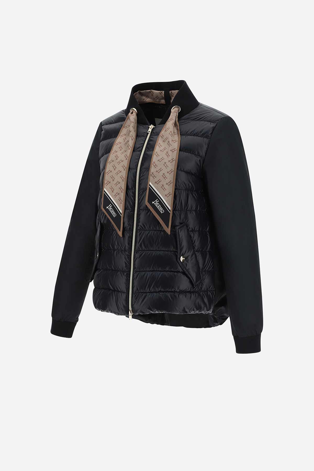 Herno İpek Monogram Fularlı Ceket Mont-Libas Trendy Fashion Store