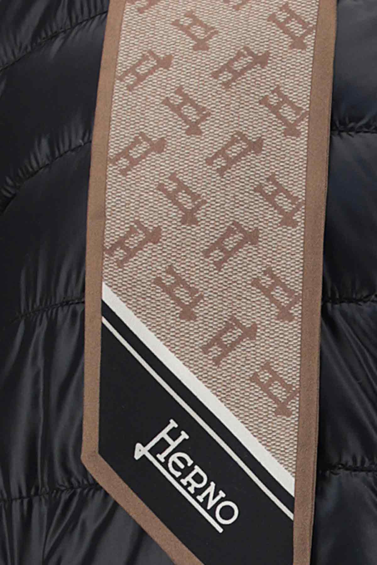 Herno İpek Monogram Fularlı Ceket Mont-Libas Trendy Fashion Store