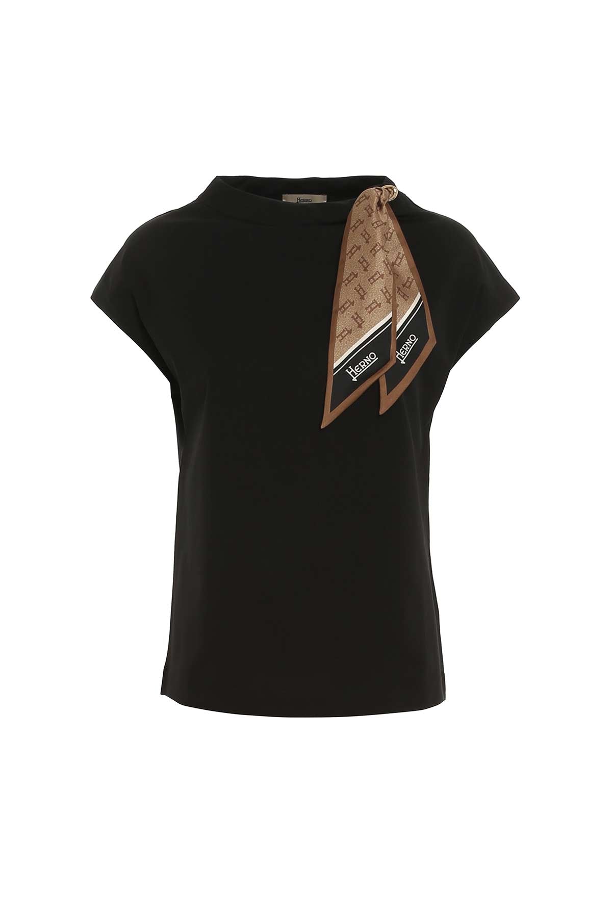 Herno İpek Monogram Fularlı T-Shirt-Libas Trendy Fashion Store