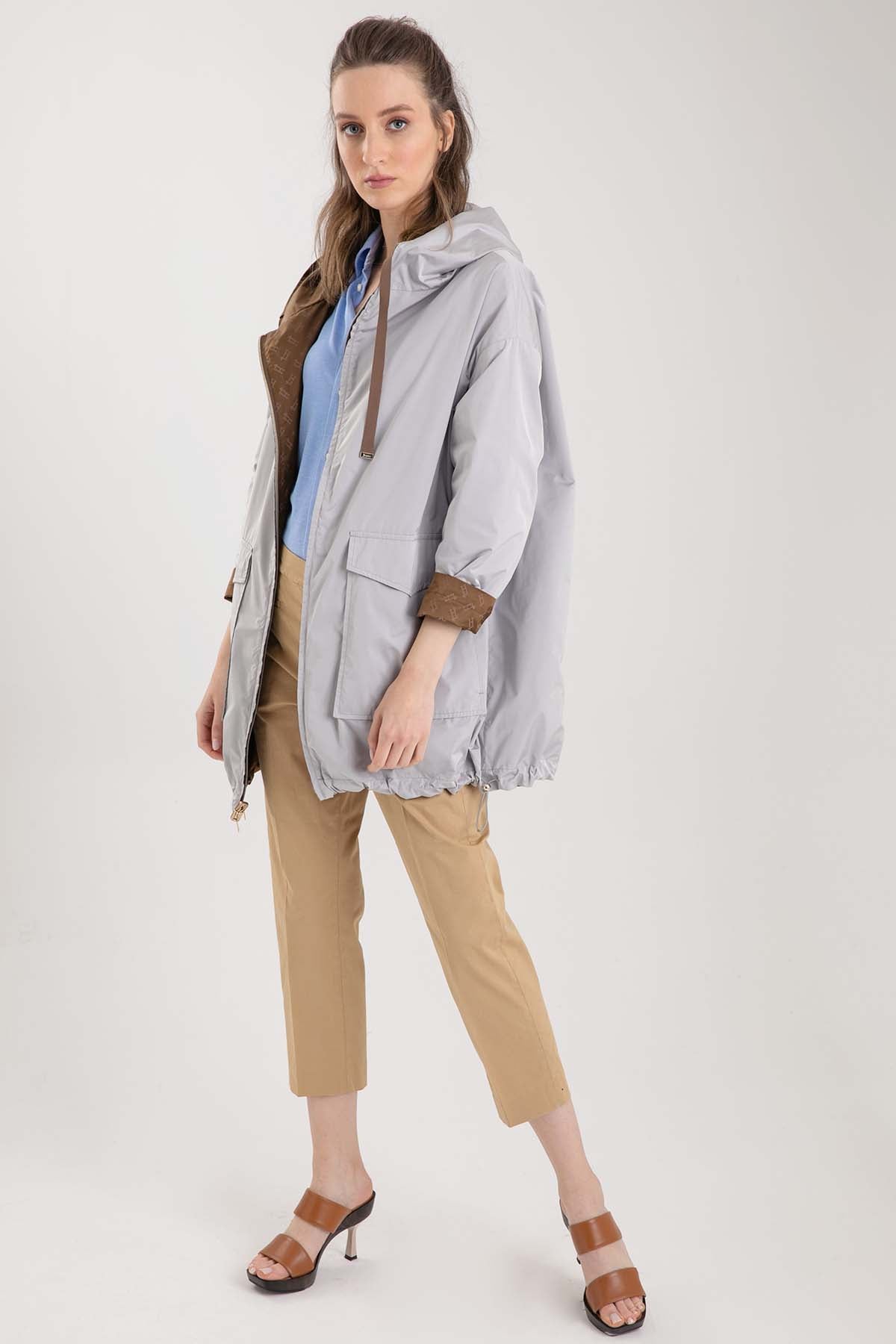 Herno Çift Taraflı Monogramlı Trençkot-Libas Trendy Fashion Store