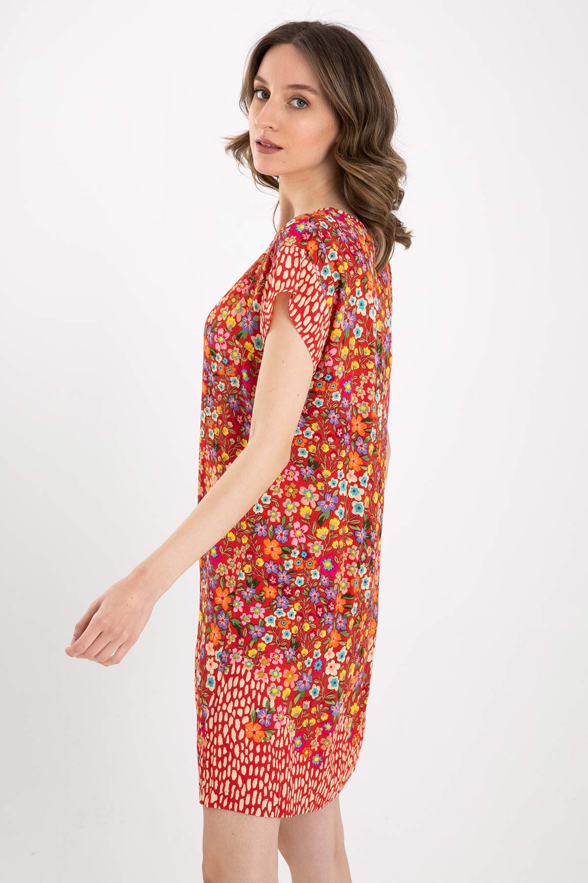Rene Derhy Diz Üstü Desenli Elbise-Libas Trendy Fashion Store