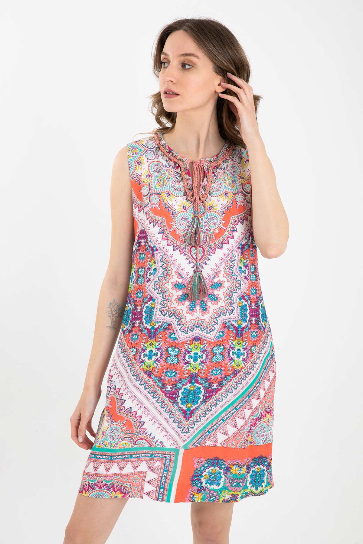 Rene Derhy Diz Üstü Kolsuz Elbise-Libas Trendy Fashion Store