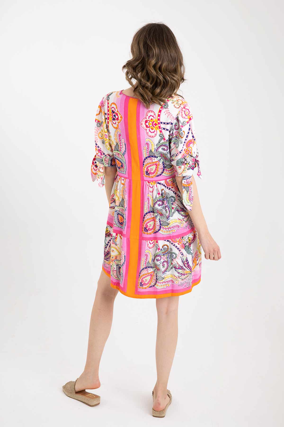 Rene Derhy V Yaka Mini Elbise-Libas Trendy Fashion Store