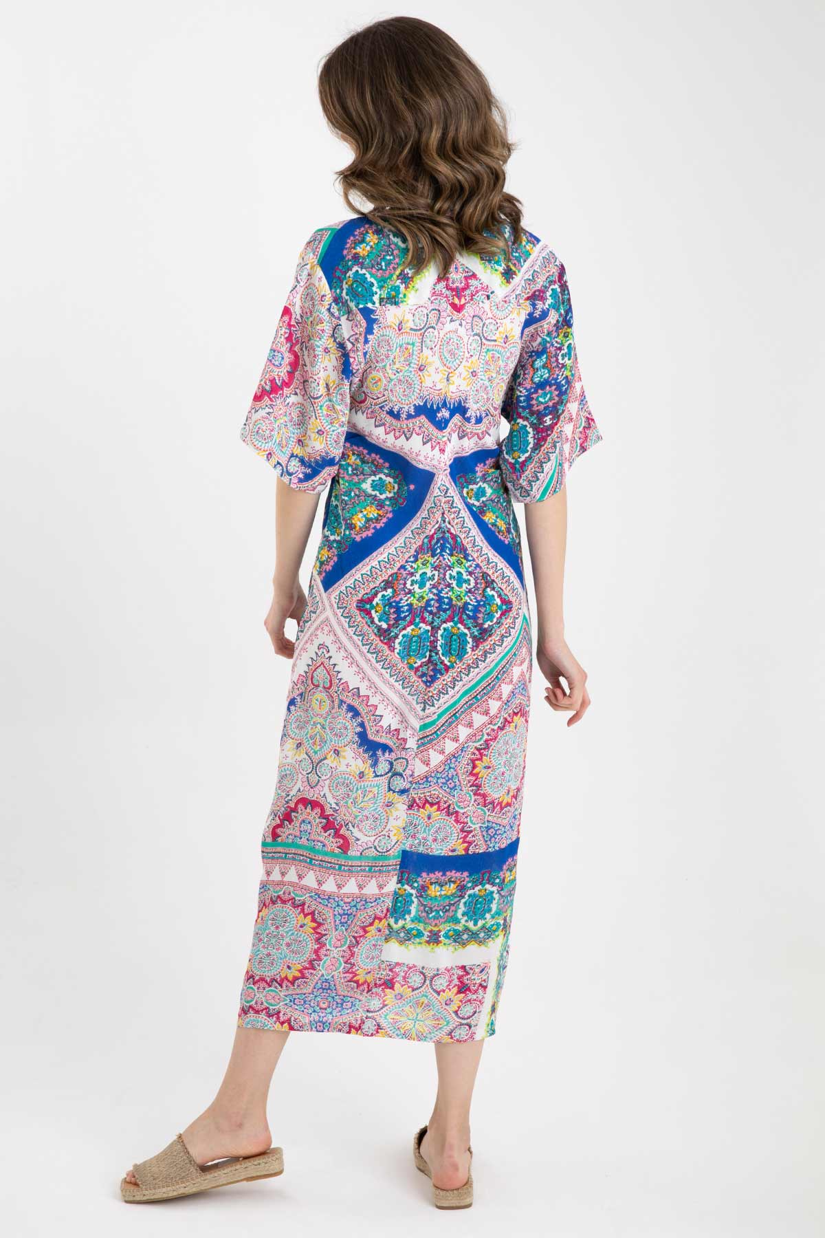 Rene Derhy Desenli Maxi Elbise-Libas Trendy Fashion Store