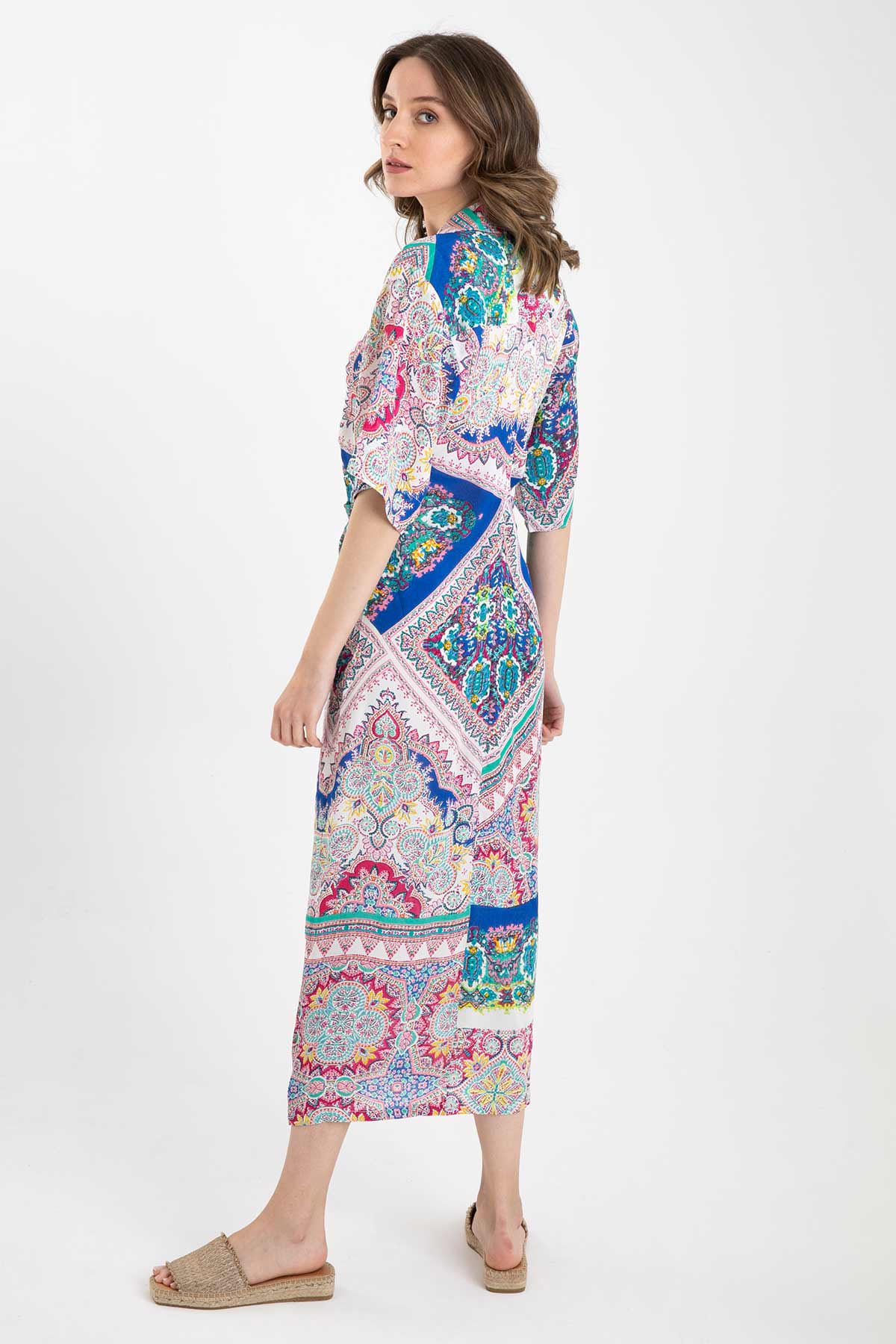 Rene Derhy Desenli Maxi Elbise-Libas Trendy Fashion Store