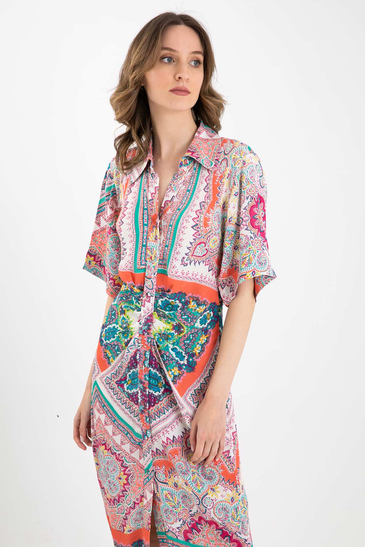 Rene Derhy Desenli Maxi Elbise-Libas Trendy Fashion Store