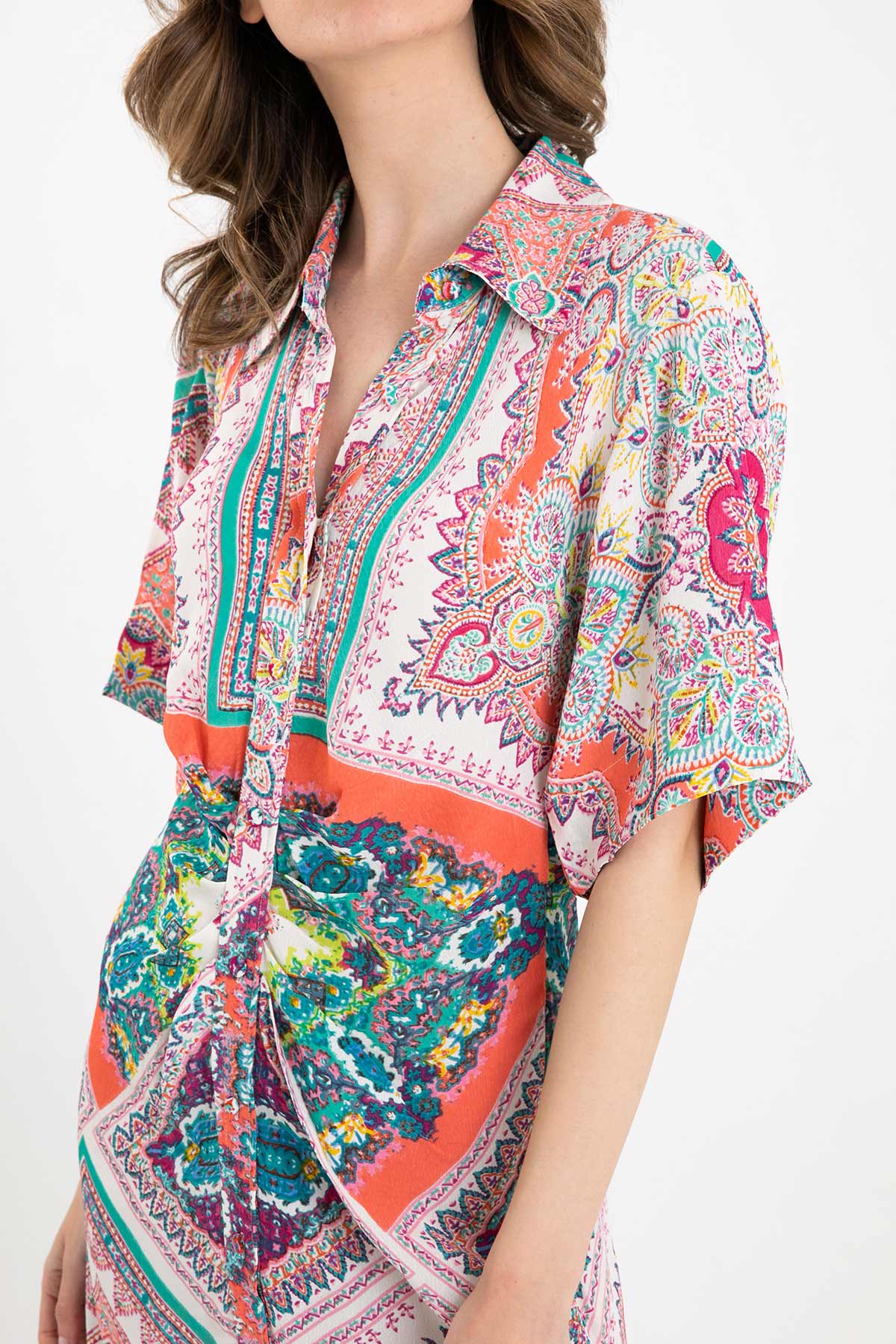 Rene Derhy Desenli Maxi Elbise-Libas Trendy Fashion Store