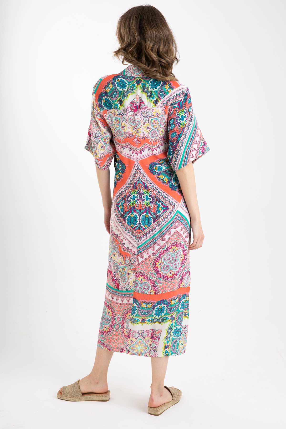 Rene Derhy Desenli Maxi Elbise-Libas Trendy Fashion Store