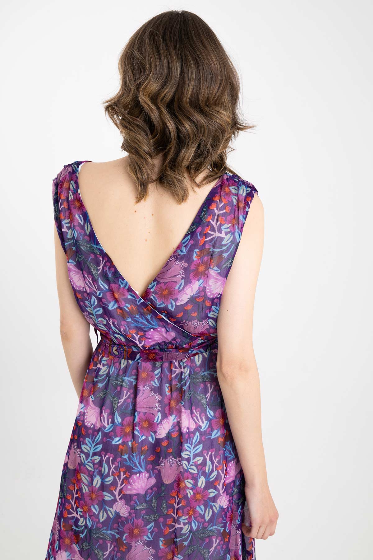 Rene Derhy Belden Kuşaklı Kruvaze Elbise-Libas Trendy Fashion Store