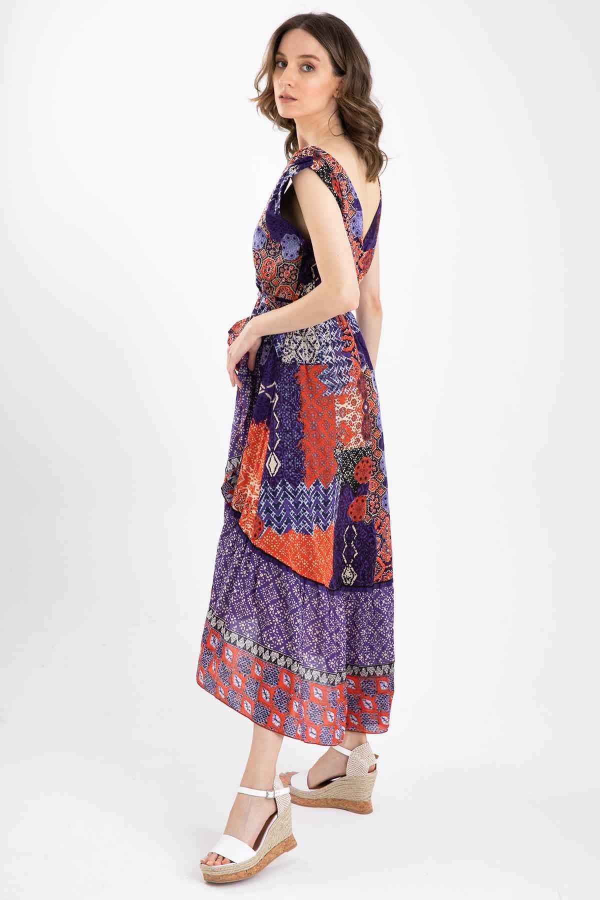 Rene Derhy Belden Kuşaklı Maxi Elbise-Libas Trendy Fashion Store