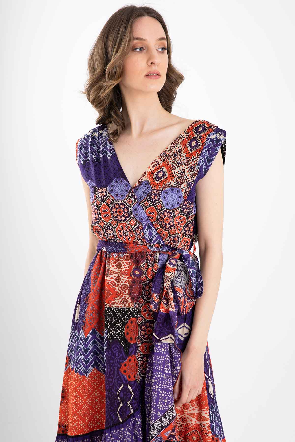 Rene Derhy Belden Kuşaklı Maxi Elbise-Libas Trendy Fashion Store