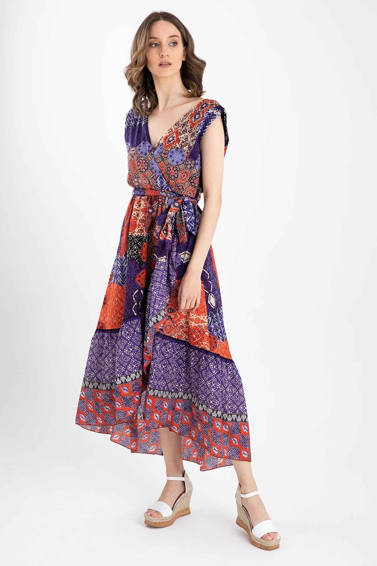 Rene Derhy Belden Kuşaklı Maxi Elbise-Libas Trendy Fashion Store