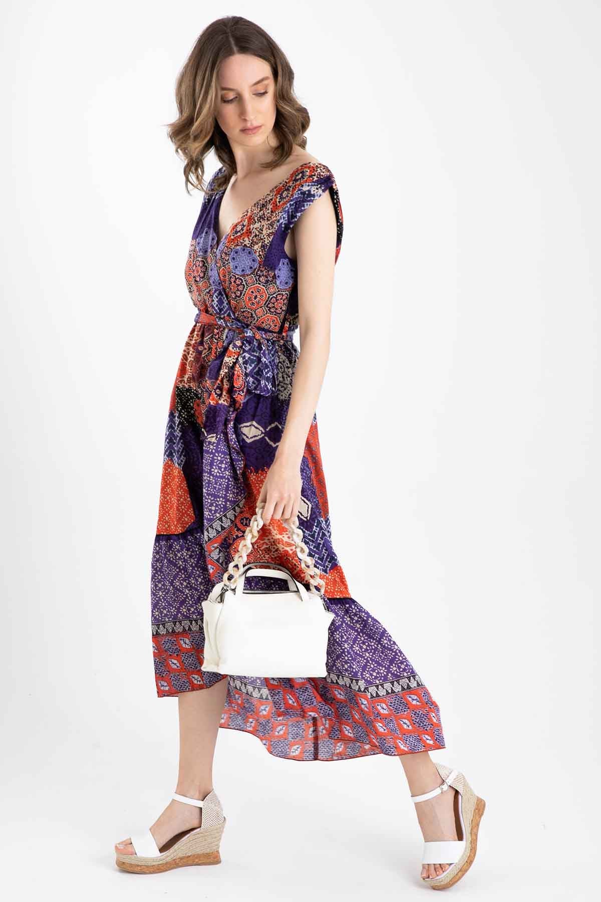 Rene Derhy Belden Kuşaklı Maxi Elbise-Libas Trendy Fashion Store