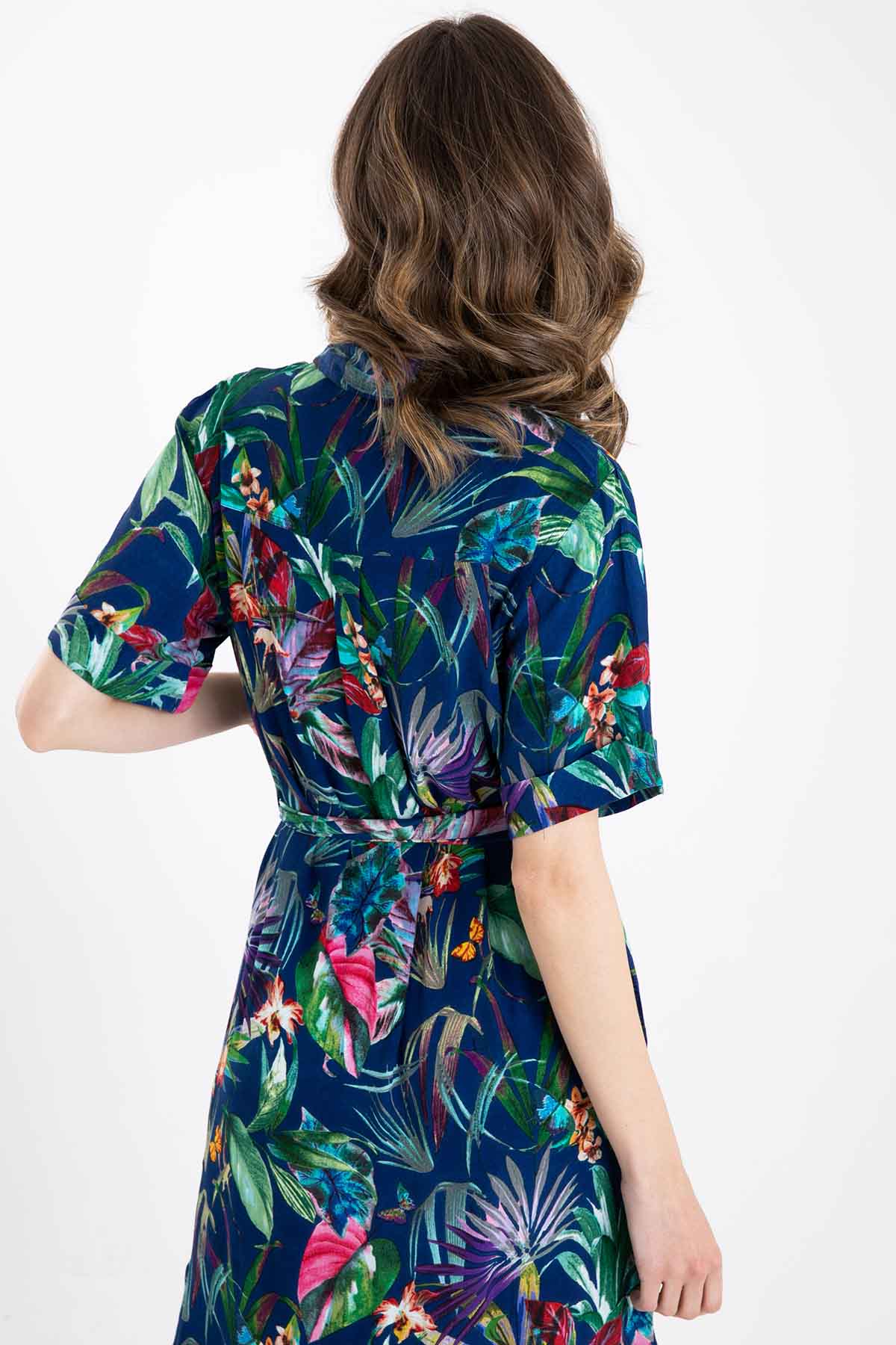 Rene Derhy Floral Desenli Midi Elbise-Libas Trendy Fashion Store