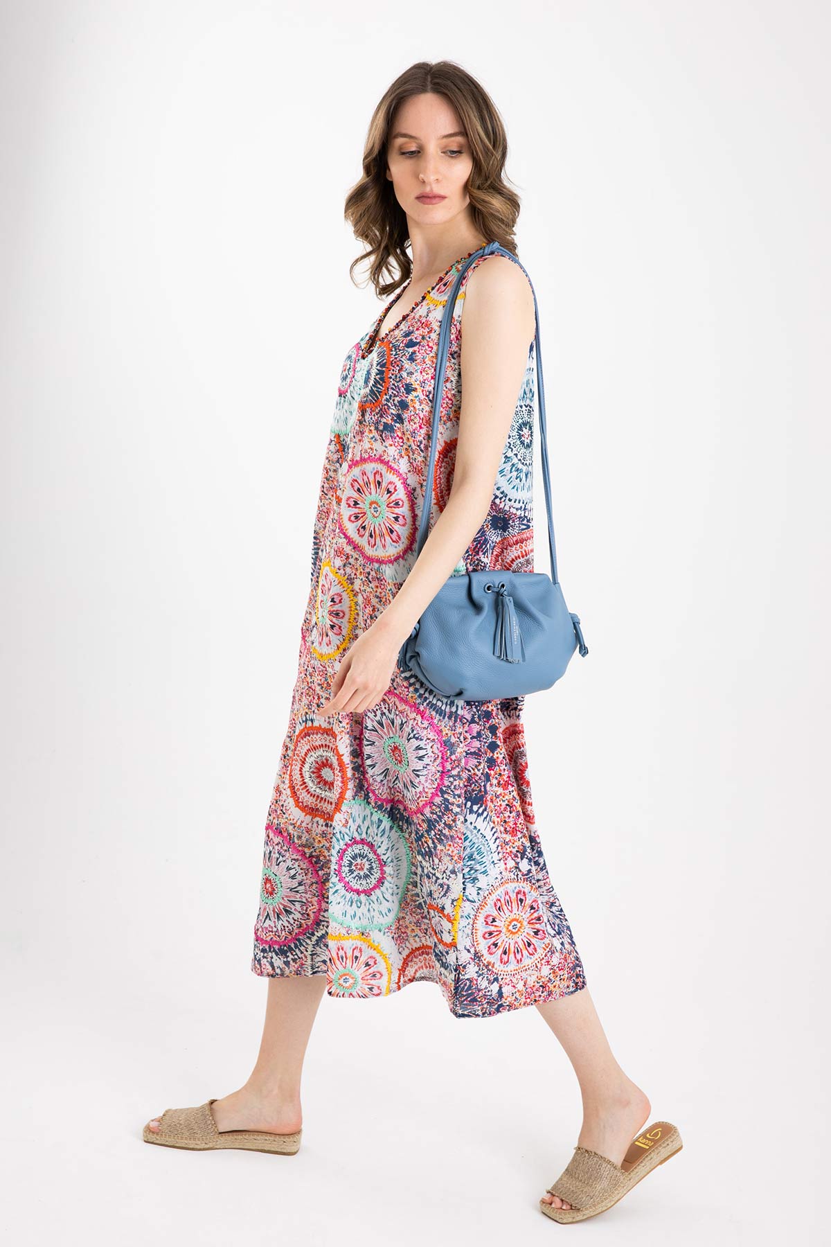 Rene Derhy V Yaka Kolsuz Elbise-Libas Trendy Fashion Store