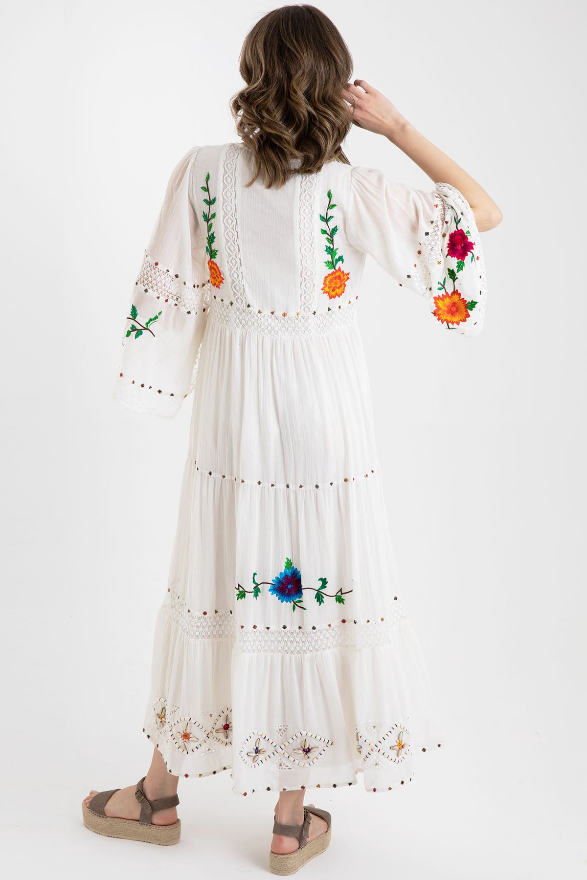 Rene Derhy Nakış Detaylı Maxi Elbise-Libas Trendy Fashion Store