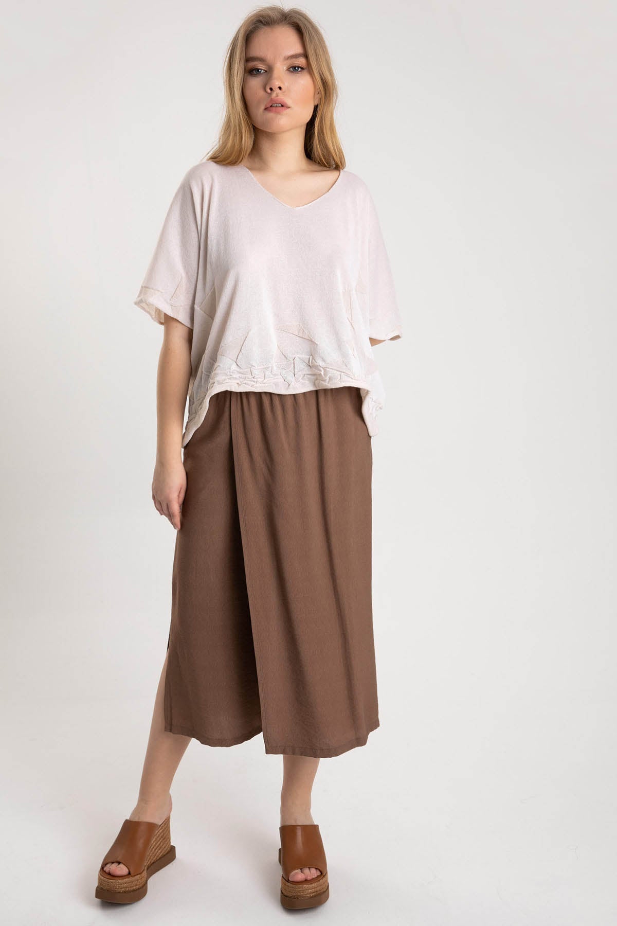Crea Concept V Yaka Kreş Detaylı Bluz-Libas Trendy Fashion Store