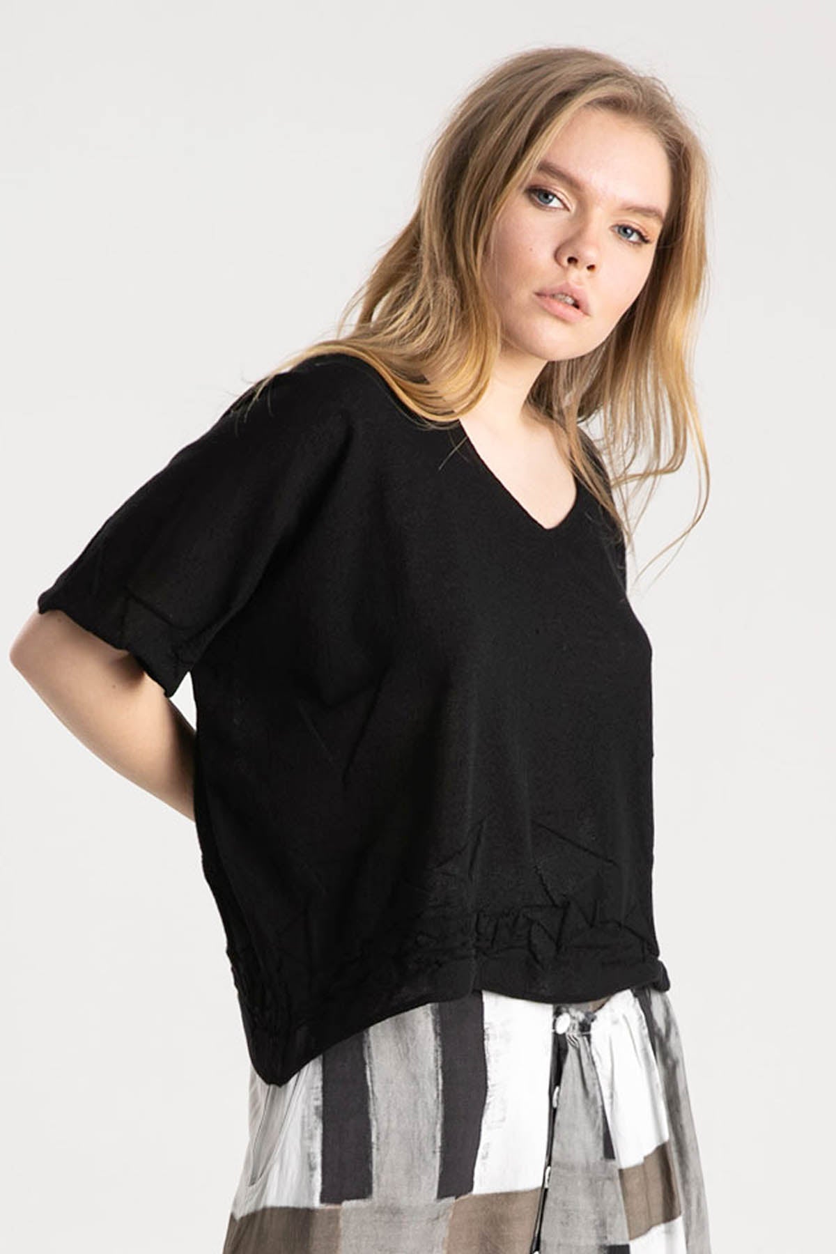 Crea Concept V Yaka Kreş Detaylı Bluz-Libas Trendy Fashion Store