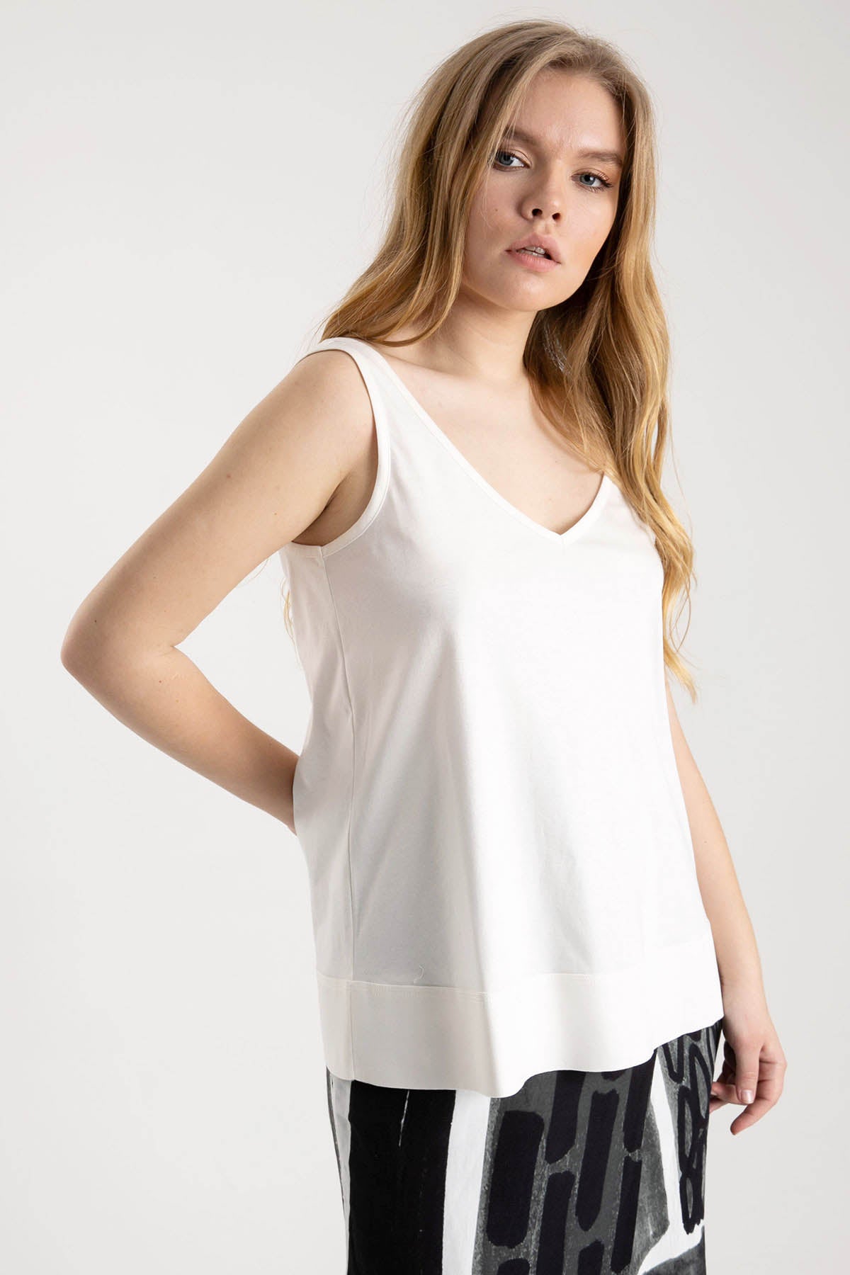 Crea Concept V Yaka Kolsuz Bluz-Libas Trendy Fashion Store