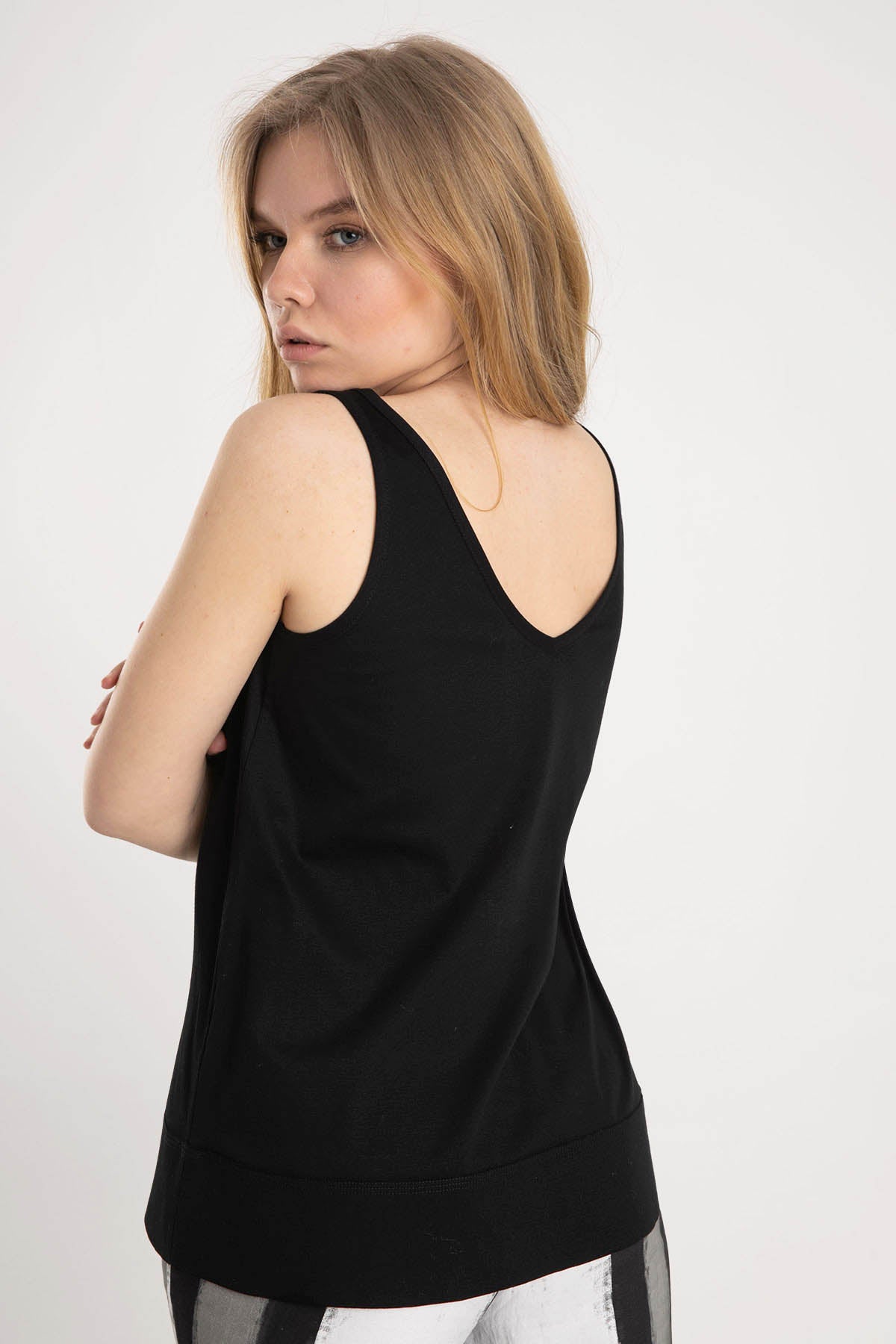 Crea Concept V Yaka Kolsuz Bluz-Libas Trendy Fashion Store